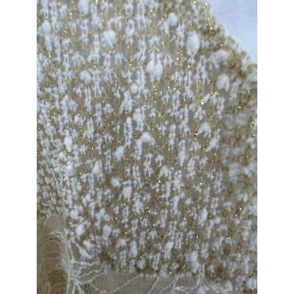 Alter’d State Floral Lace Sheer Gold Speck Cream Poncho Style Top Size Small - Picture 14 of 16